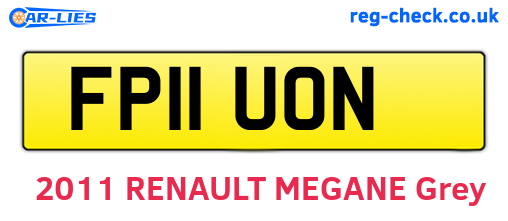 FP11UON are the vehicle registration plates.