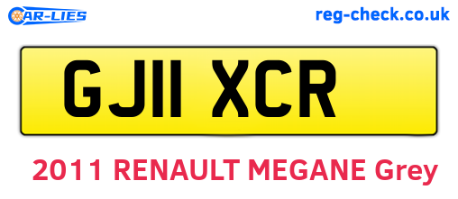 GJ11XCR are the vehicle registration plates.