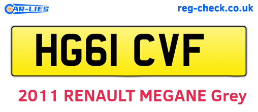 HG61CVF are the vehicle registration plates.