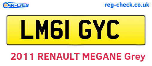 LM61GYC are the vehicle registration plates.