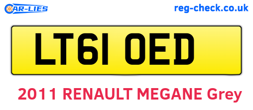 LT61OED are the vehicle registration plates.