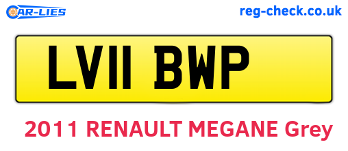 LV11BWP are the vehicle registration plates.
