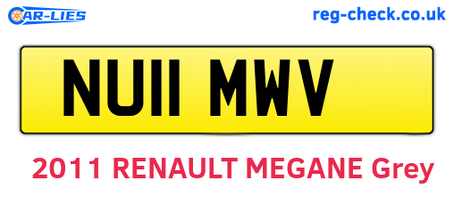 NU11MWV are the vehicle registration plates.