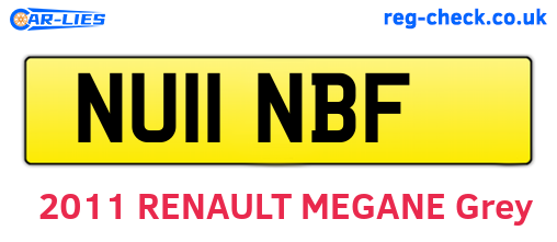 NU11NBF are the vehicle registration plates.