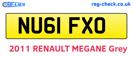 NU61FXO are the vehicle registration plates.