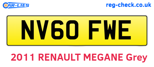 NV60FWE are the vehicle registration plates.