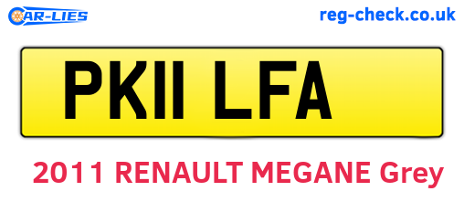 PK11LFA are the vehicle registration plates.
