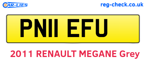PN11EFU are the vehicle registration plates.
