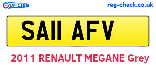 SA11AFV are the vehicle registration plates.