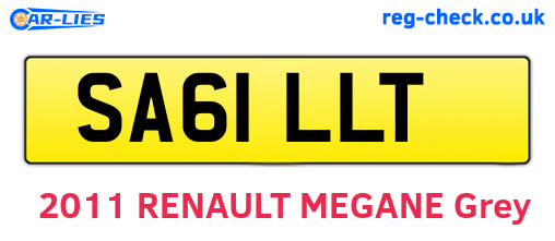 SA61LLT are the vehicle registration plates.