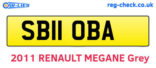 SB11OBA are the vehicle registration plates.