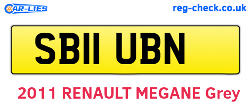 SB11UBN are the vehicle registration plates.