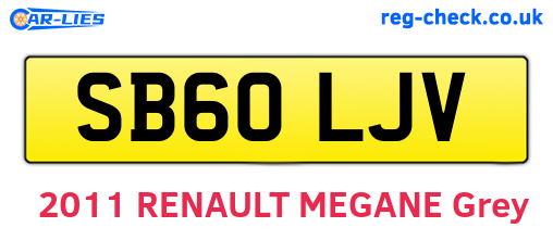 SB60LJV are the vehicle registration plates.