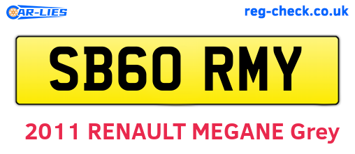 SB60RMY are the vehicle registration plates.