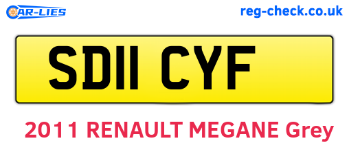 SD11CYF are the vehicle registration plates.