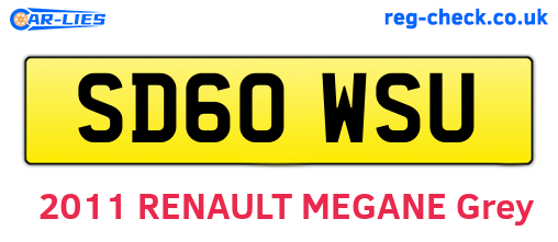SD60WSU are the vehicle registration plates.