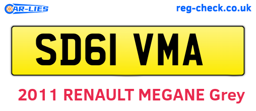 SD61VMA are the vehicle registration plates.
