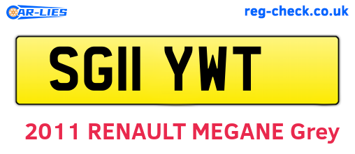 SG11YWT are the vehicle registration plates.