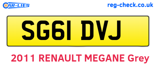 SG61DVJ are the vehicle registration plates.