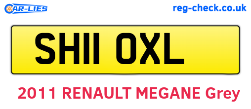SH11OXL are the vehicle registration plates.
