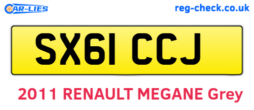 SX61CCJ are the vehicle registration plates.