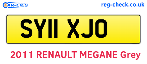 SY11XJO are the vehicle registration plates.