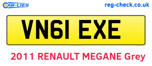 VN61EXE are the vehicle registration plates.