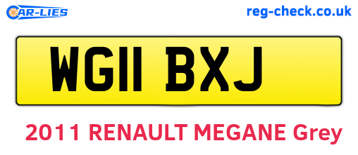 WG11BXJ are the vehicle registration plates.