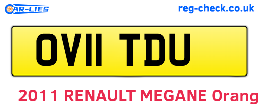 OV11TDU are the vehicle registration plates.