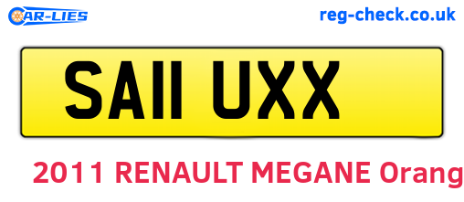 SA11UXX are the vehicle registration plates.