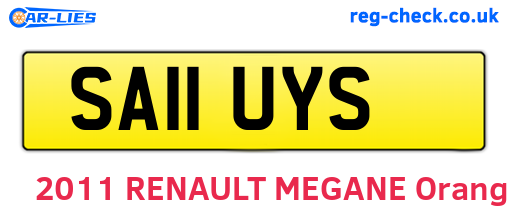 SA11UYS are the vehicle registration plates.