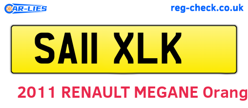 SA11XLK are the vehicle registration plates.