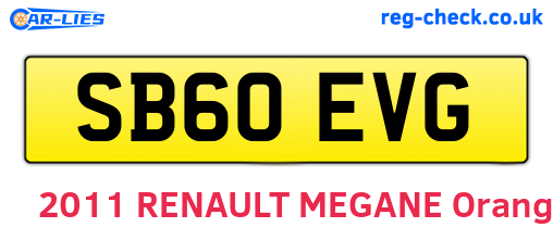 SB60EVG are the vehicle registration plates.