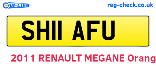 SH11AFU are the vehicle registration plates.