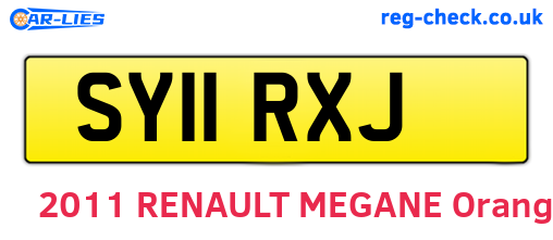 SY11RXJ are the vehicle registration plates.