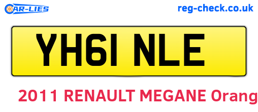 YH61NLE are the vehicle registration plates.