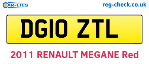 DG10ZTL are the vehicle registration plates.