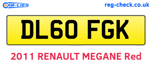 DL60FGK are the vehicle registration plates.