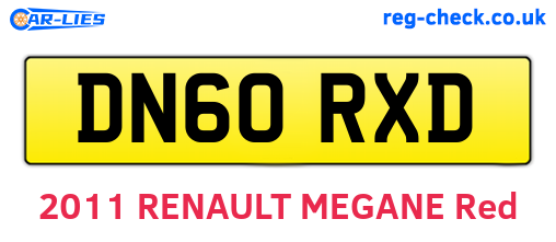DN60RXD are the vehicle registration plates.