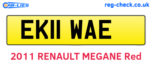 EK11WAE are the vehicle registration plates.
