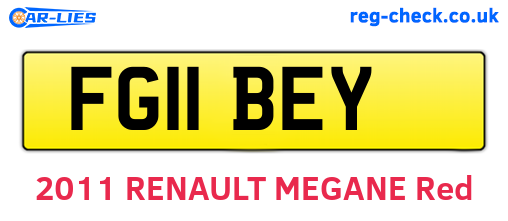 FG11BEY are the vehicle registration plates.