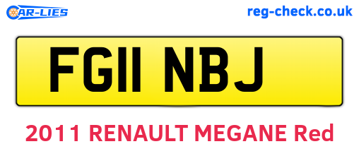 FG11NBJ are the vehicle registration plates.