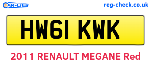 HW61KWK are the vehicle registration plates.
