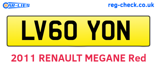 LV60YON are the vehicle registration plates.