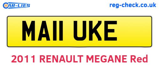 MA11UKE are the vehicle registration plates.
