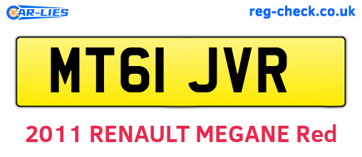 MT61JVR are the vehicle registration plates.