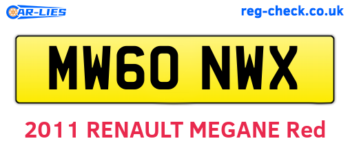 MW60NWX are the vehicle registration plates.