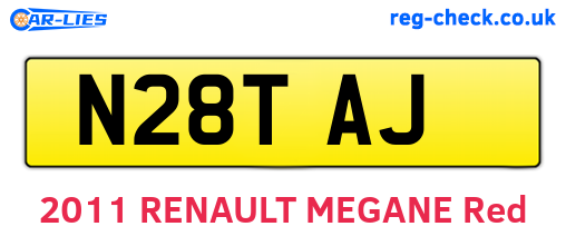 N28TAJ are the vehicle registration plates.