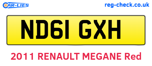 ND61GXH are the vehicle registration plates.