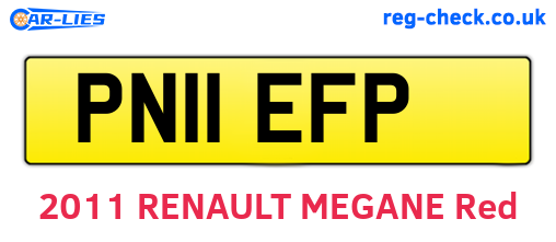 PN11EFP are the vehicle registration plates.